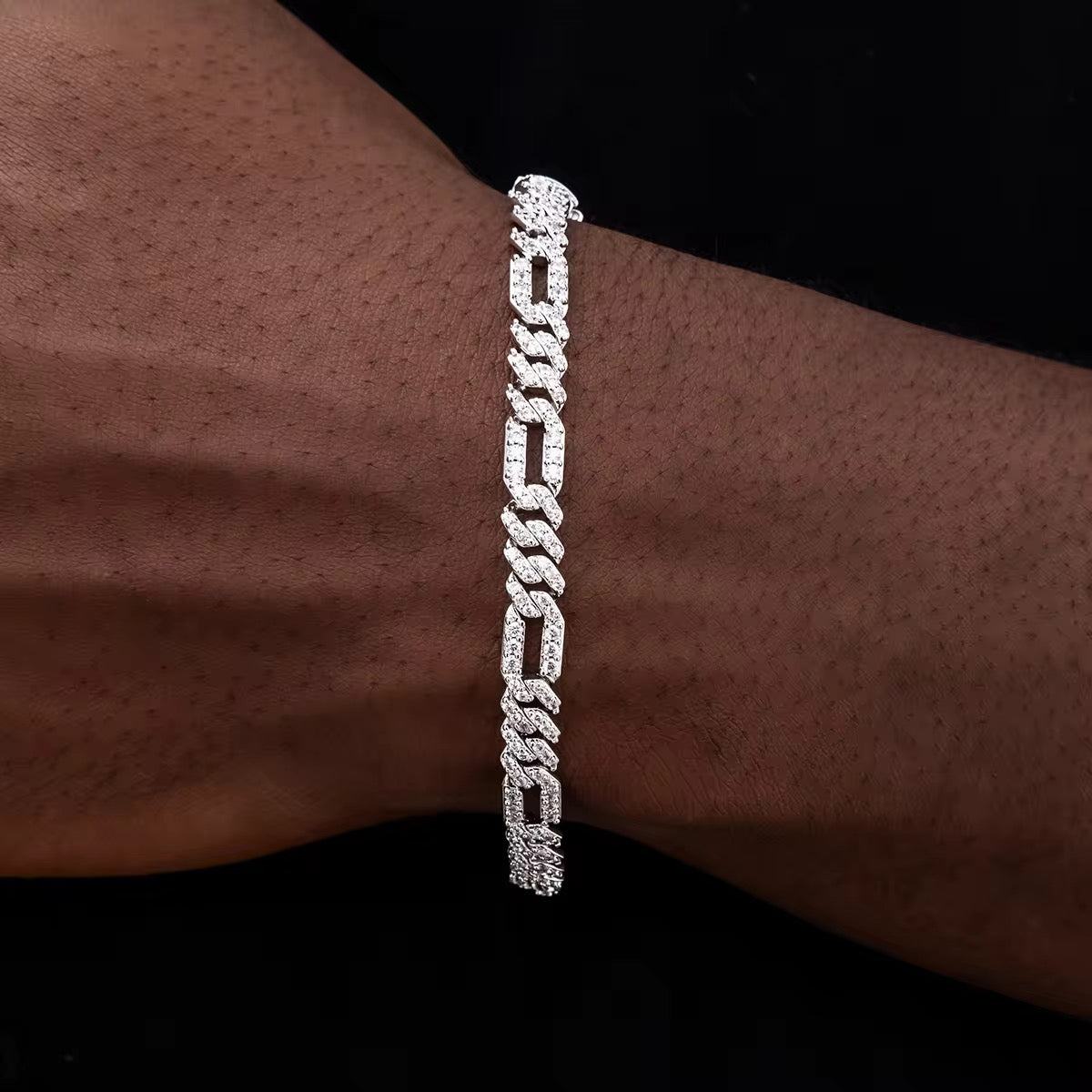 6mm Iced Figaro Link Bracelet