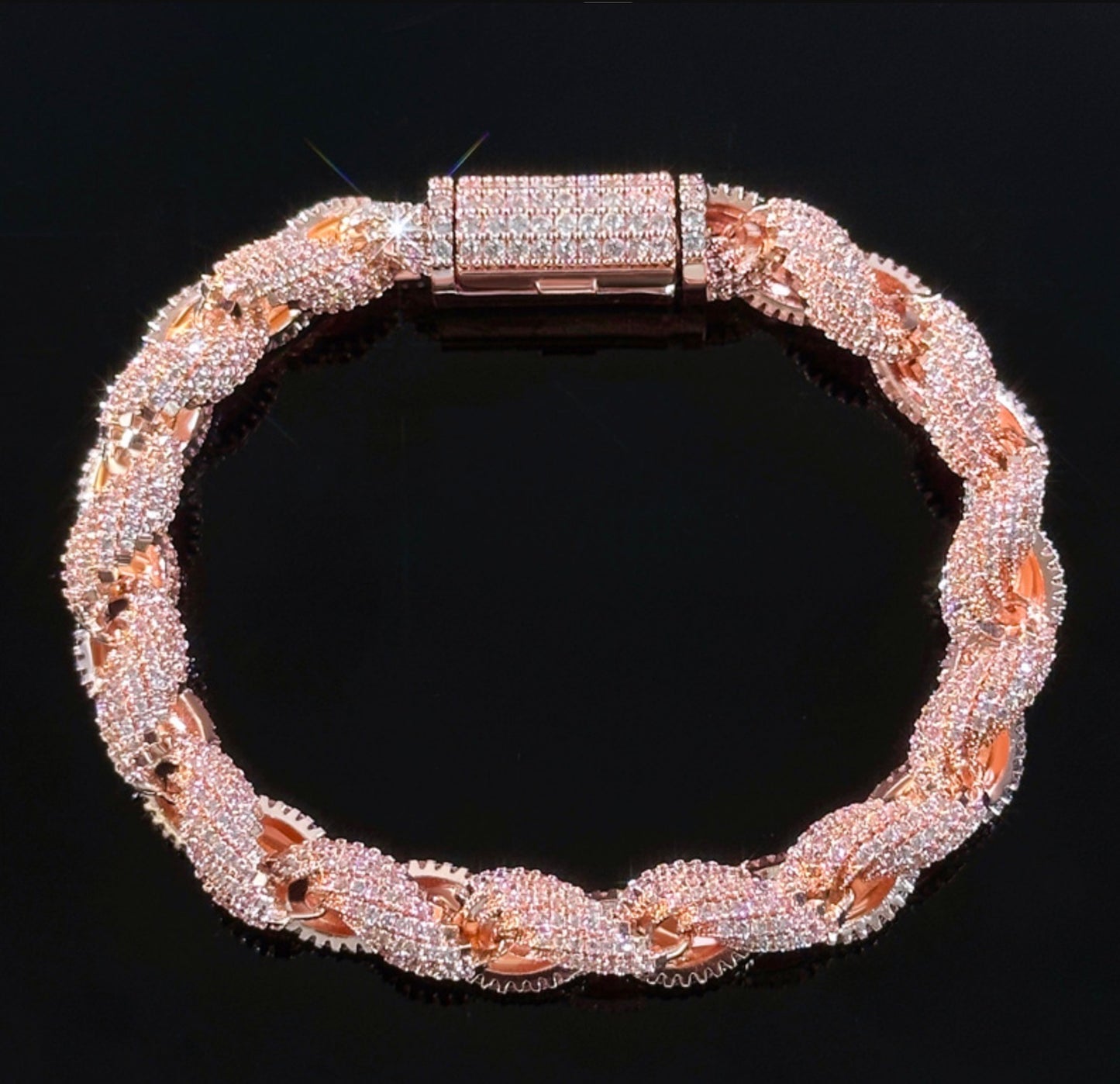8mm Rope Bracelet Rose