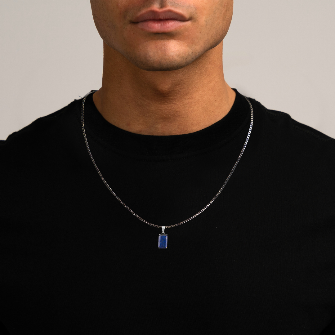 Void Chain Lapis Pendant Silver