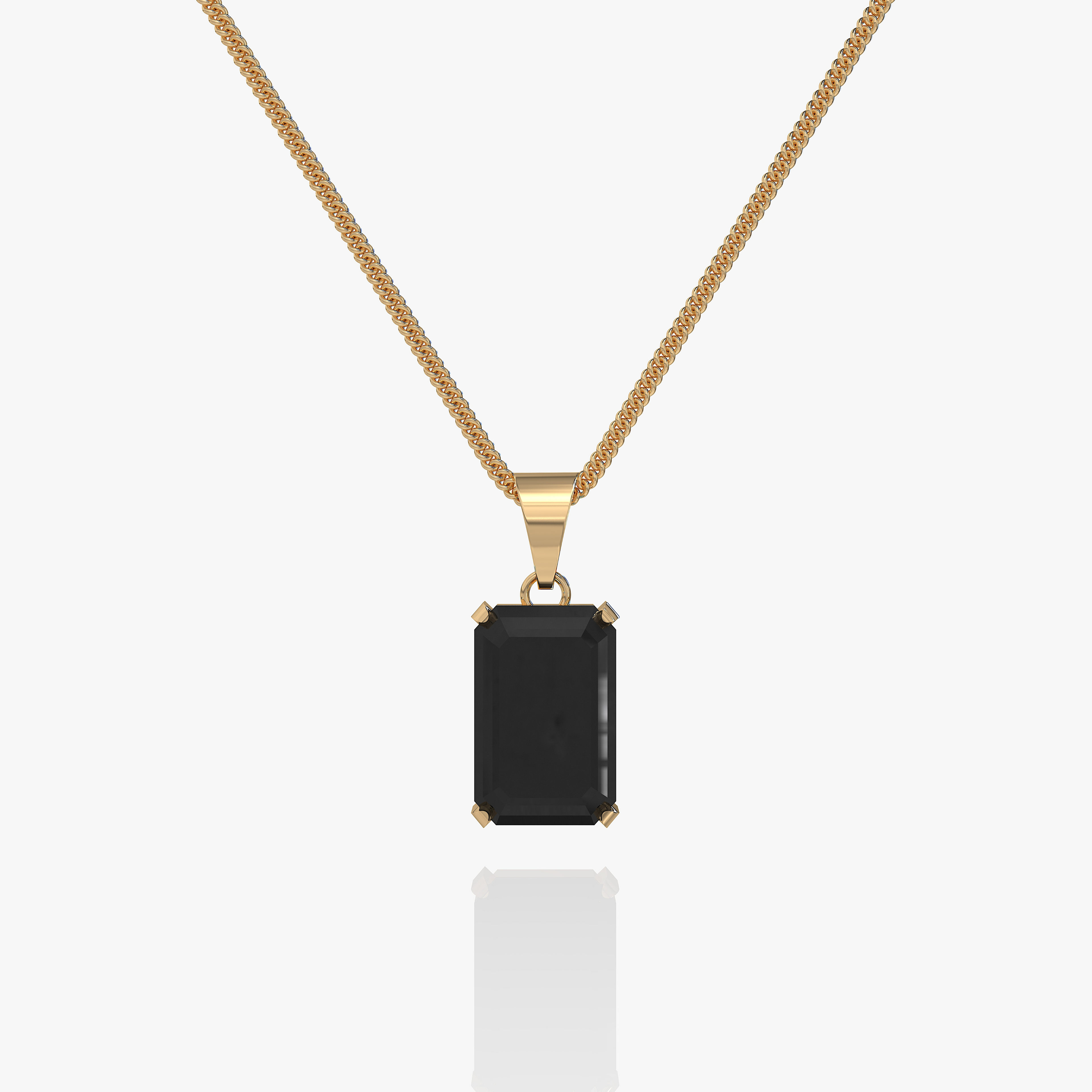 Void Chain Onyx Pendant Gold