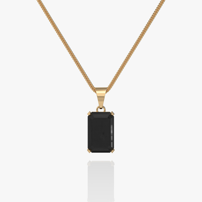Void Chain Onyx Pendant Gold