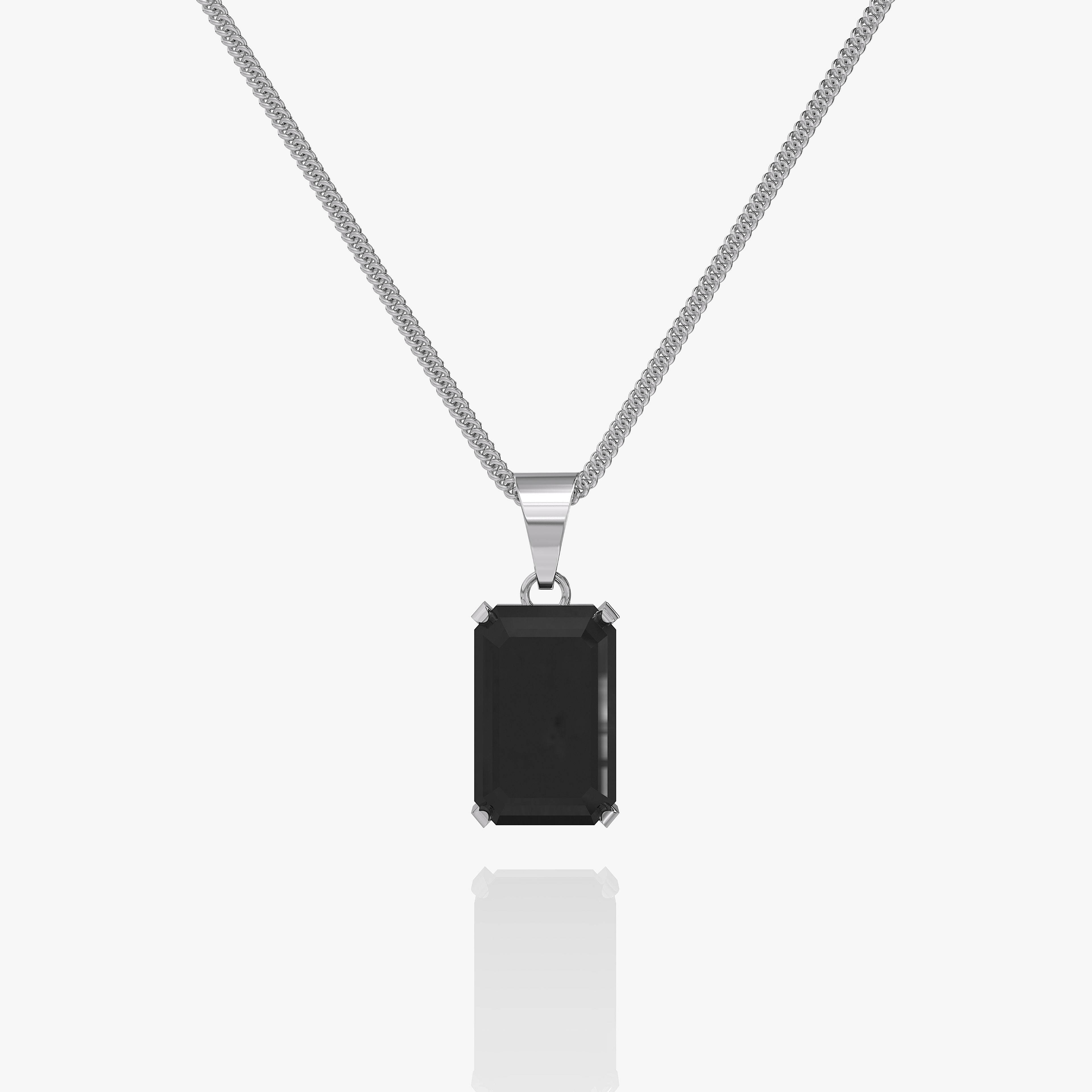 Void Chain Onyx Pendant Silver