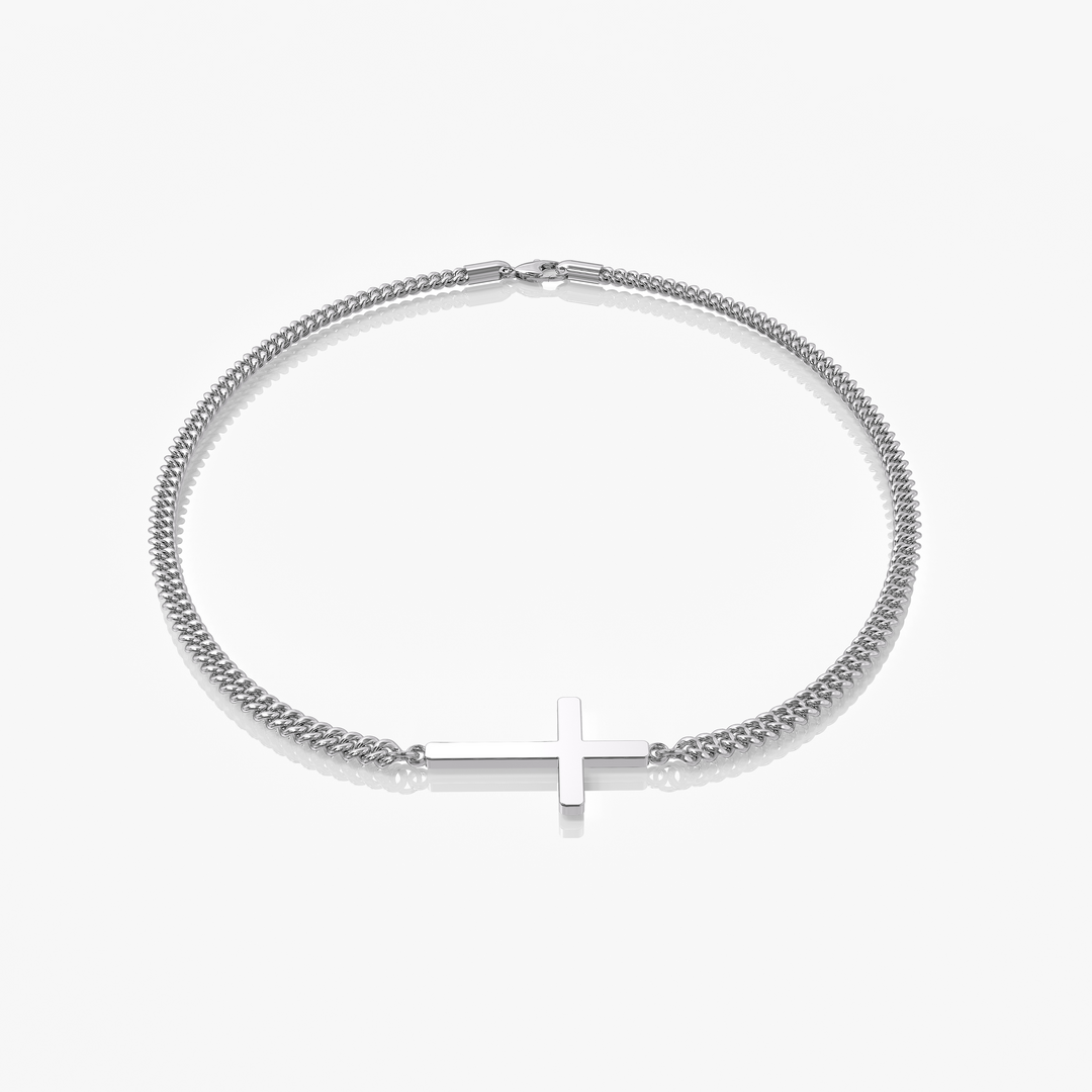 Cross x Rope Set Silver