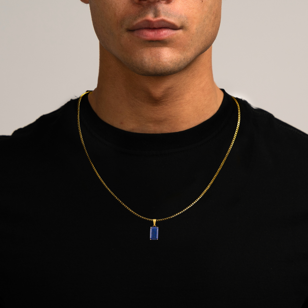 Void Chain Lapis Pendant Gold