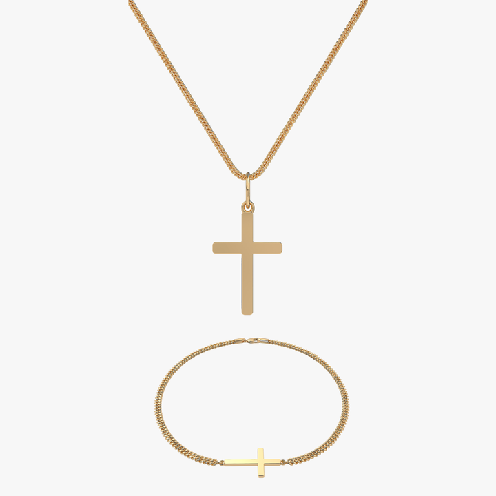 Bundle - Cross Gold 2MM