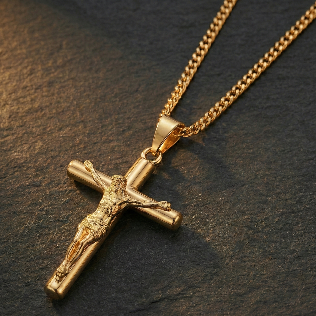 Crucifix Chain Gold Pendant