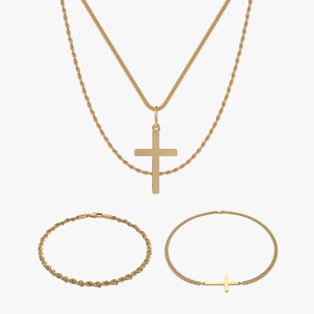 Cross x Rope Set - Gold