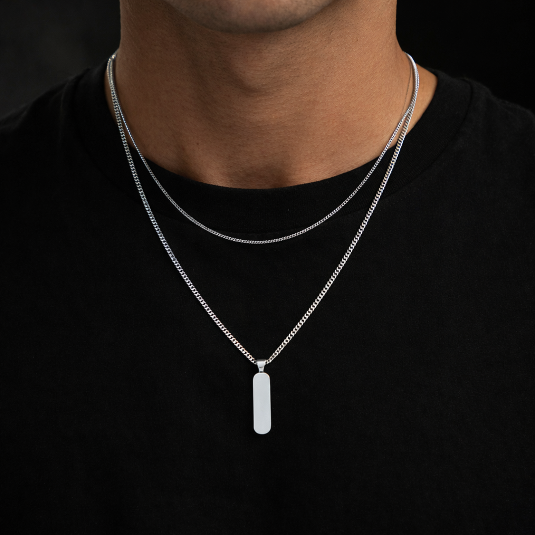 Minimal Pendant Set Silver