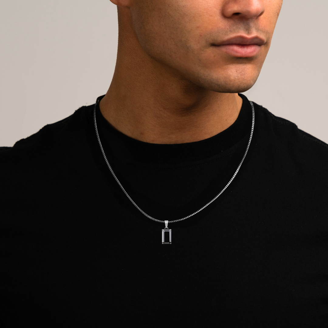 Void Chain Onyx Pendant Silver