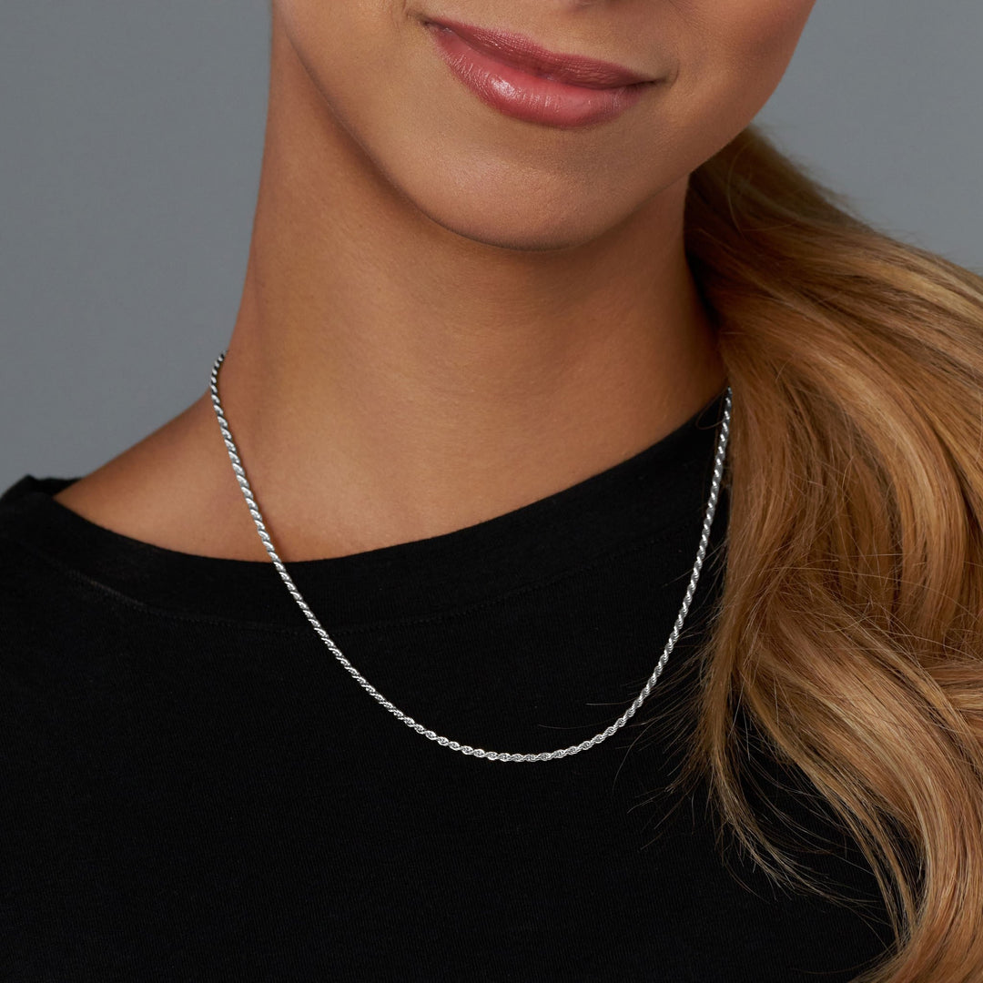 Women's Silver 2mm Rope Chain