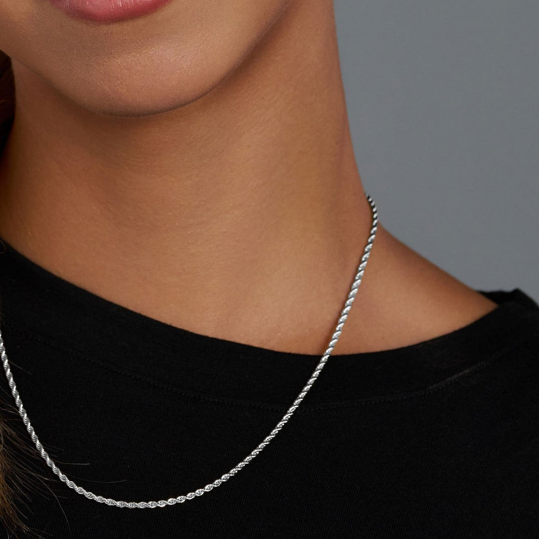 Women's Silver 2mm Rope Chain