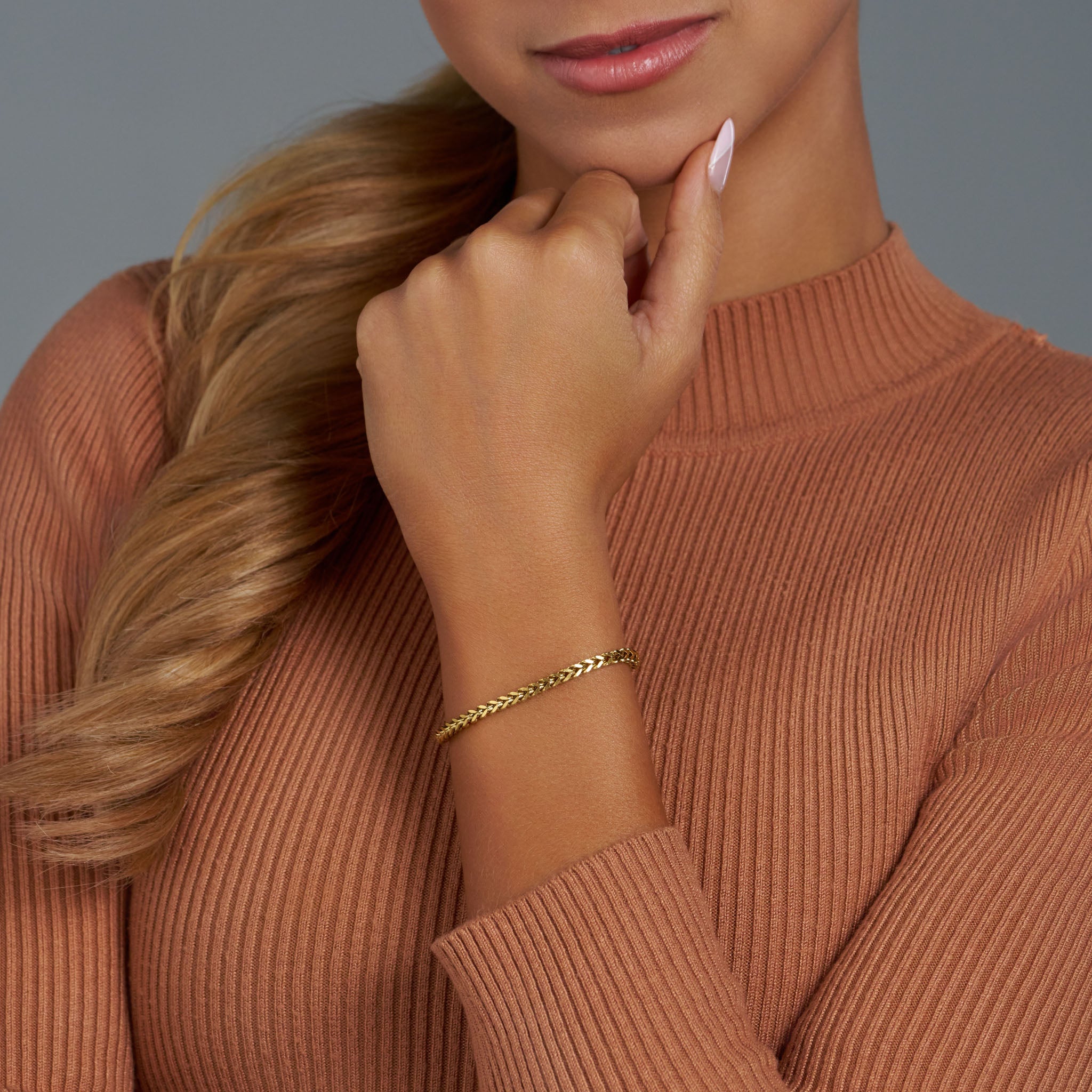 Women's Gold 3mm Franco Bracelet