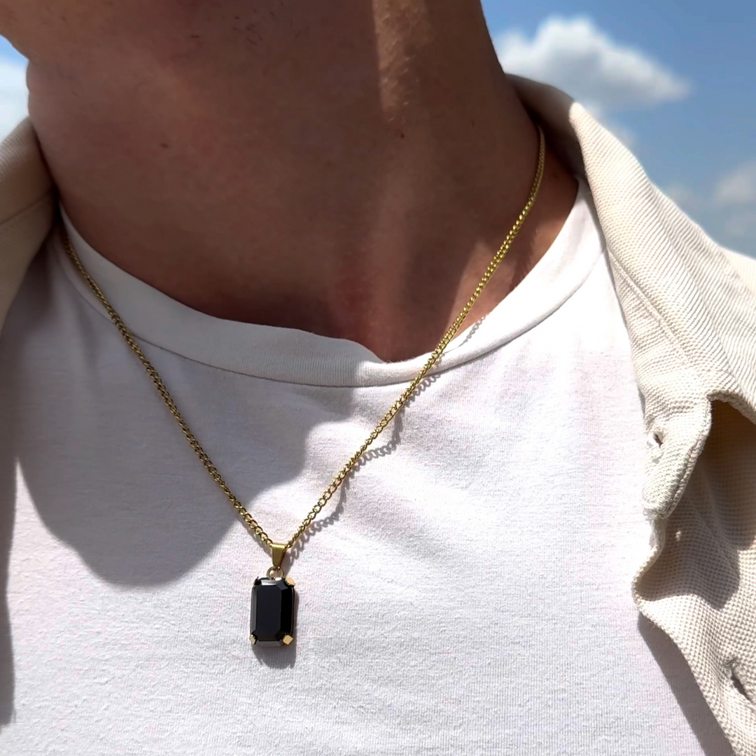 Void Onyx Pendant Gold