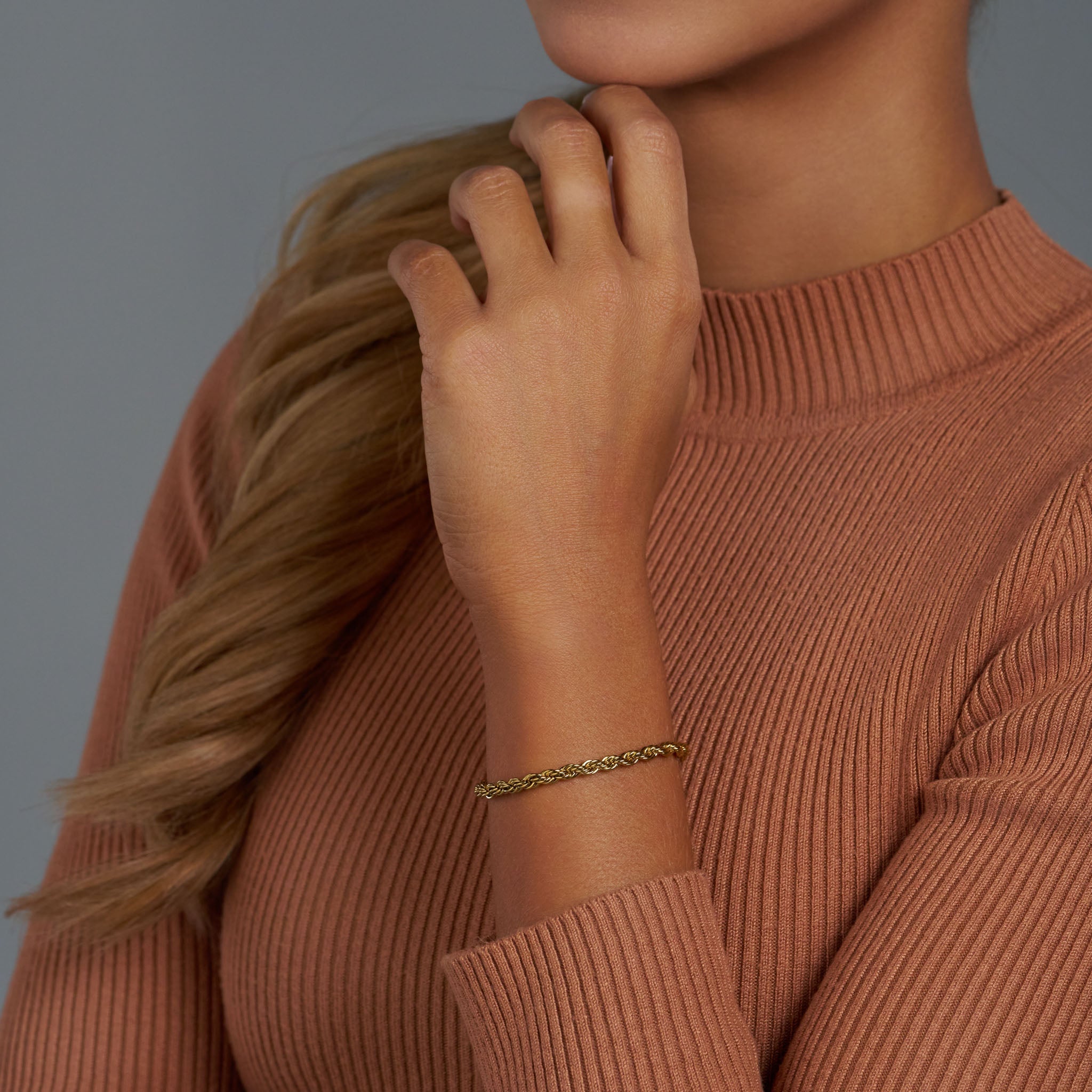Women's Gold 4mm Rope Bracelet