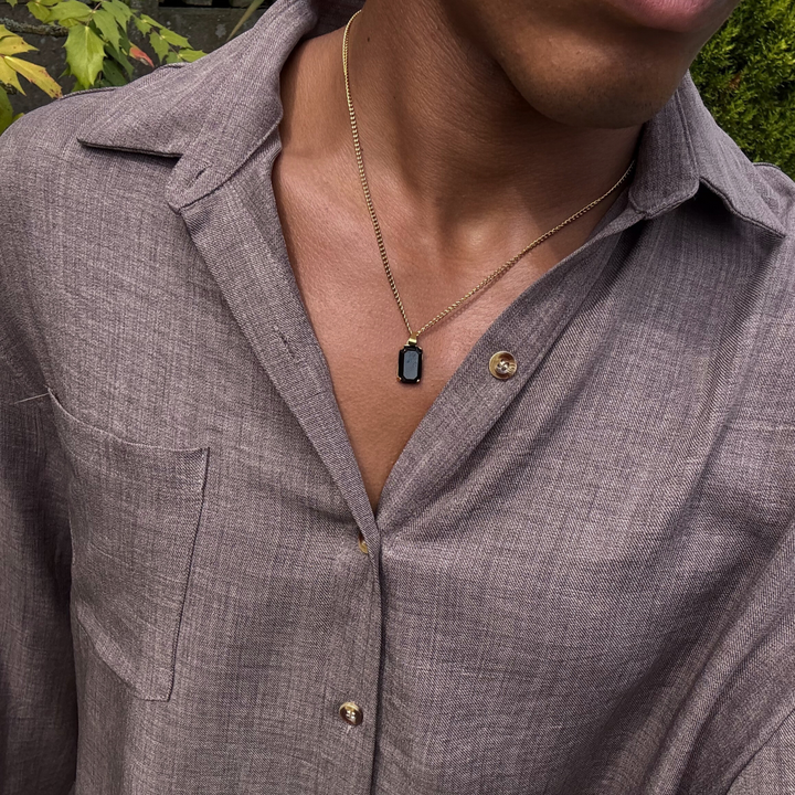 Void Onyx Pendant Gold