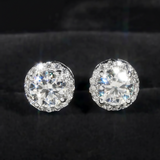 Corvanni Halo Gemstone Studs