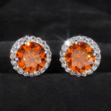 Corvanni Halo Gemstone Studs