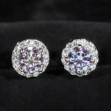 Corvanni Halo Gemstone Studs