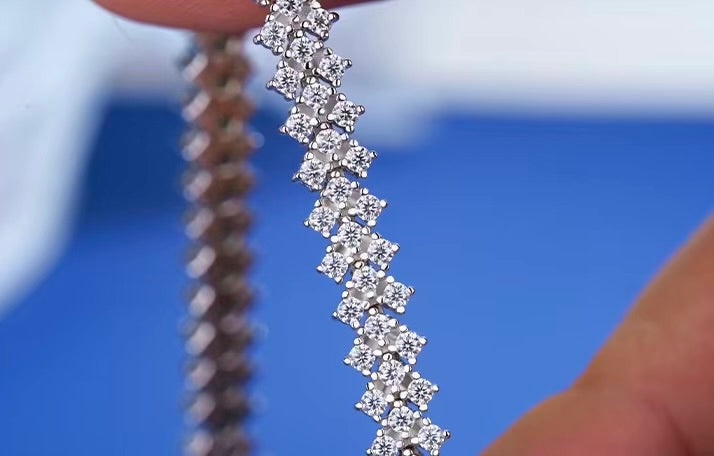 Corvanni Signature Square-Set Tennis Bracelet