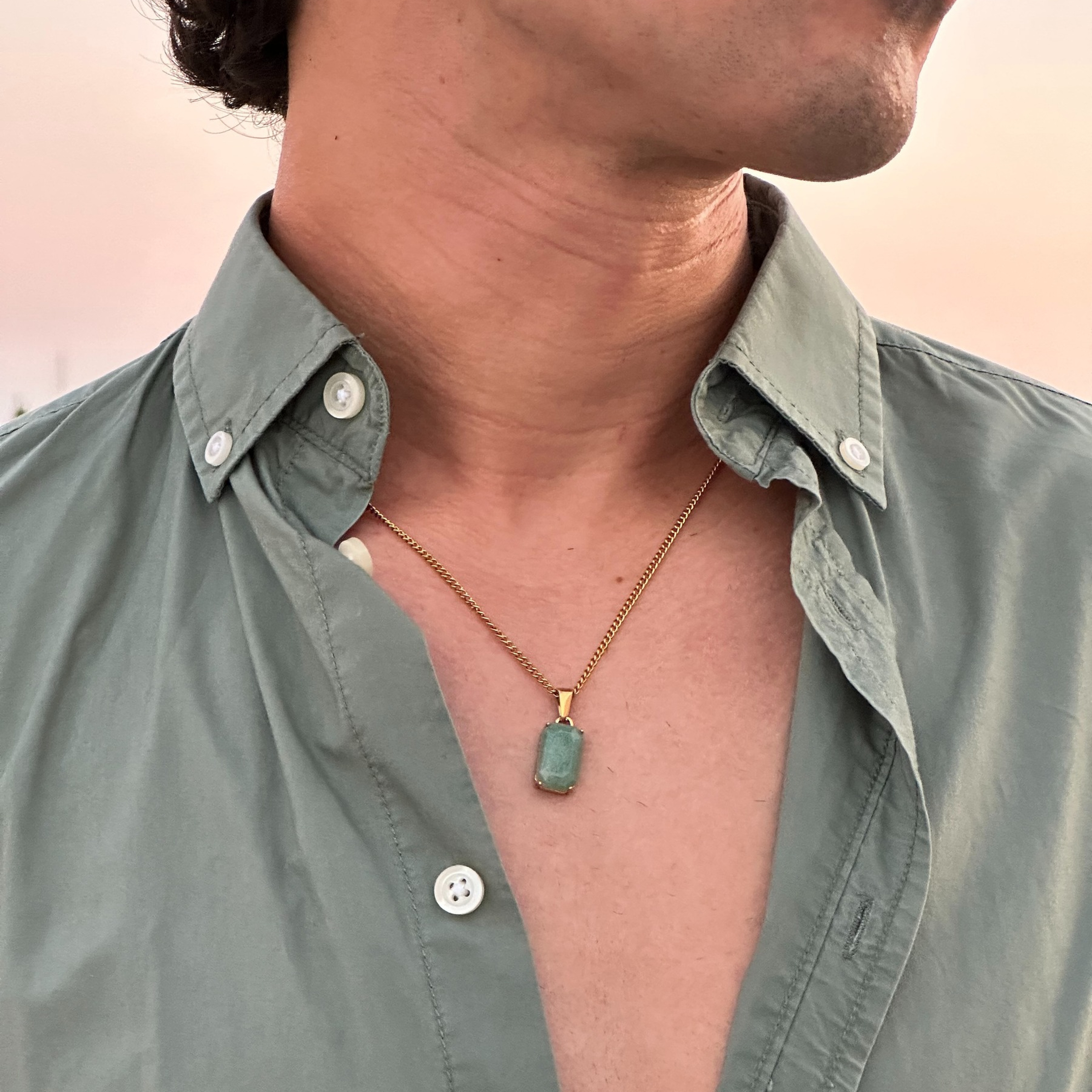 Void Chain Aventurine Pendant Gold