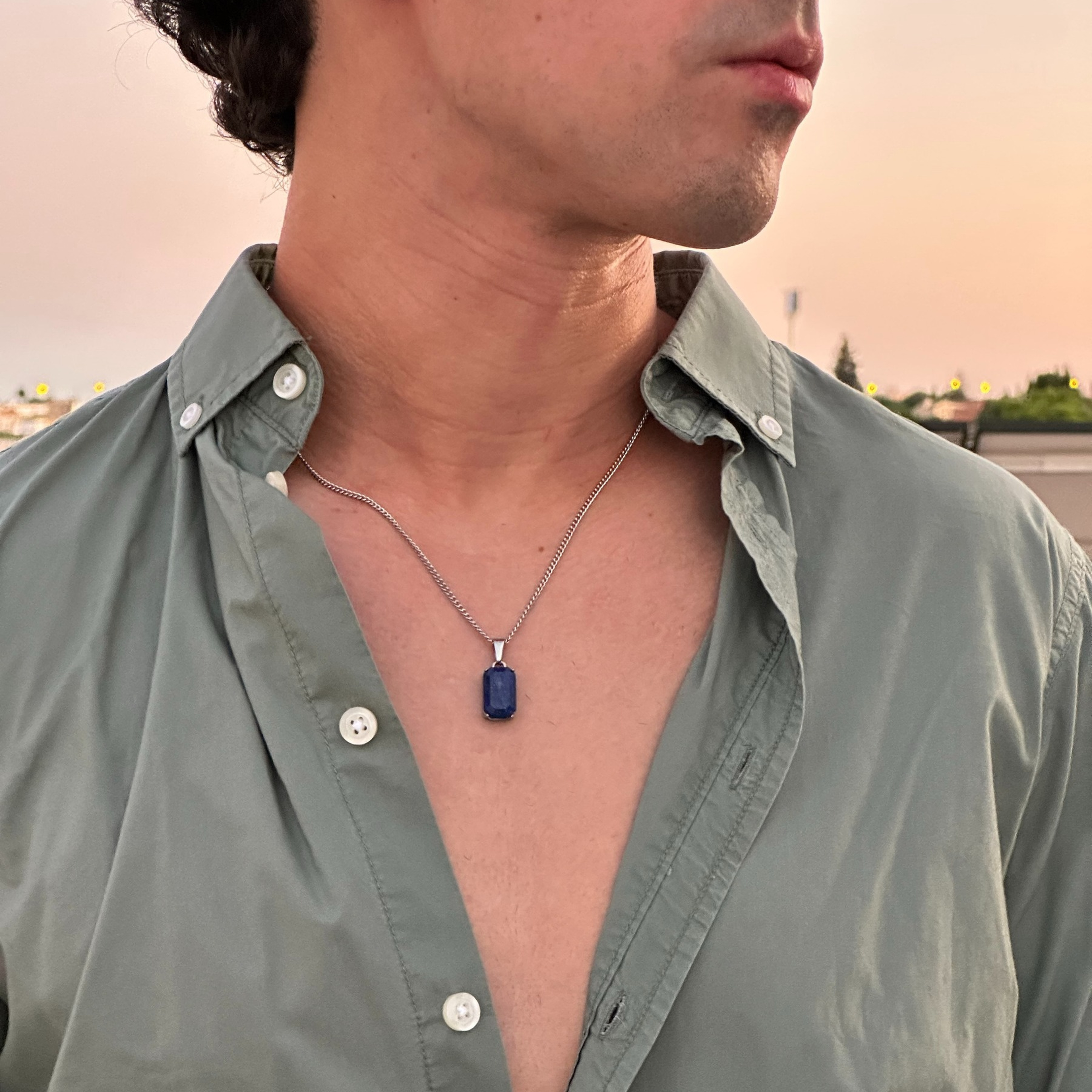 Void Chain Lapis Pendant Silver