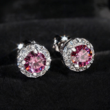 Corvanni Halo Gemstone Studs
