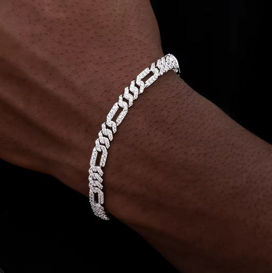 6mm Iced Figaro Link Bracelet