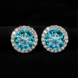 Corvanni Halo Gemstone Studs