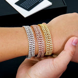 Spot Wholesale Unisex Hiphop Jewelry 6mm Mossanite Diamond 18k Gold Plated 925 Silver Cuban Link Bracelet Moissanite for Men