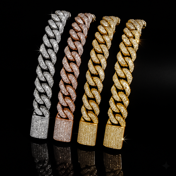 Corvanni Frosted Cuban Linked Bracelet