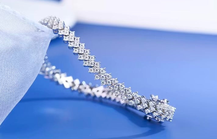 Corvanni Signature Square-Set Tennis Bracelet