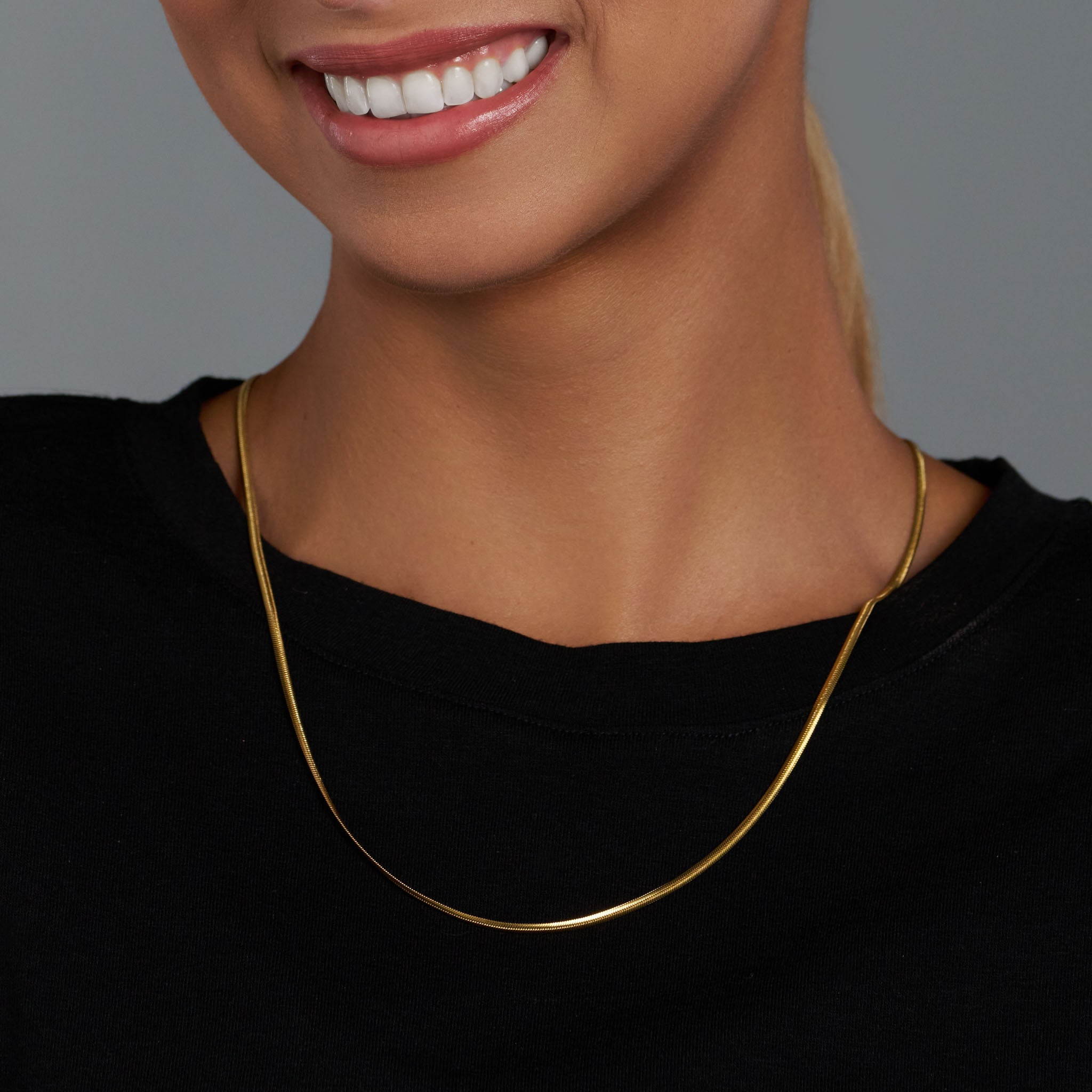Women's Gold 2mm Flat Snake Chain
