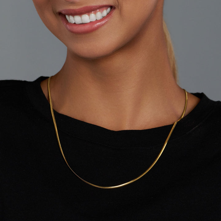 Women's Gold 2mm Flat Snake Chain