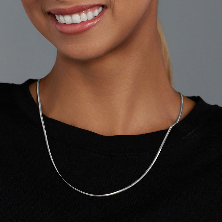 Women's Silver 2mm Flat Snake Chain