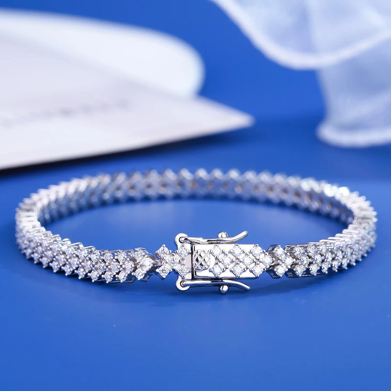 Corvanni Signature Square-Set Tennis Bracelet