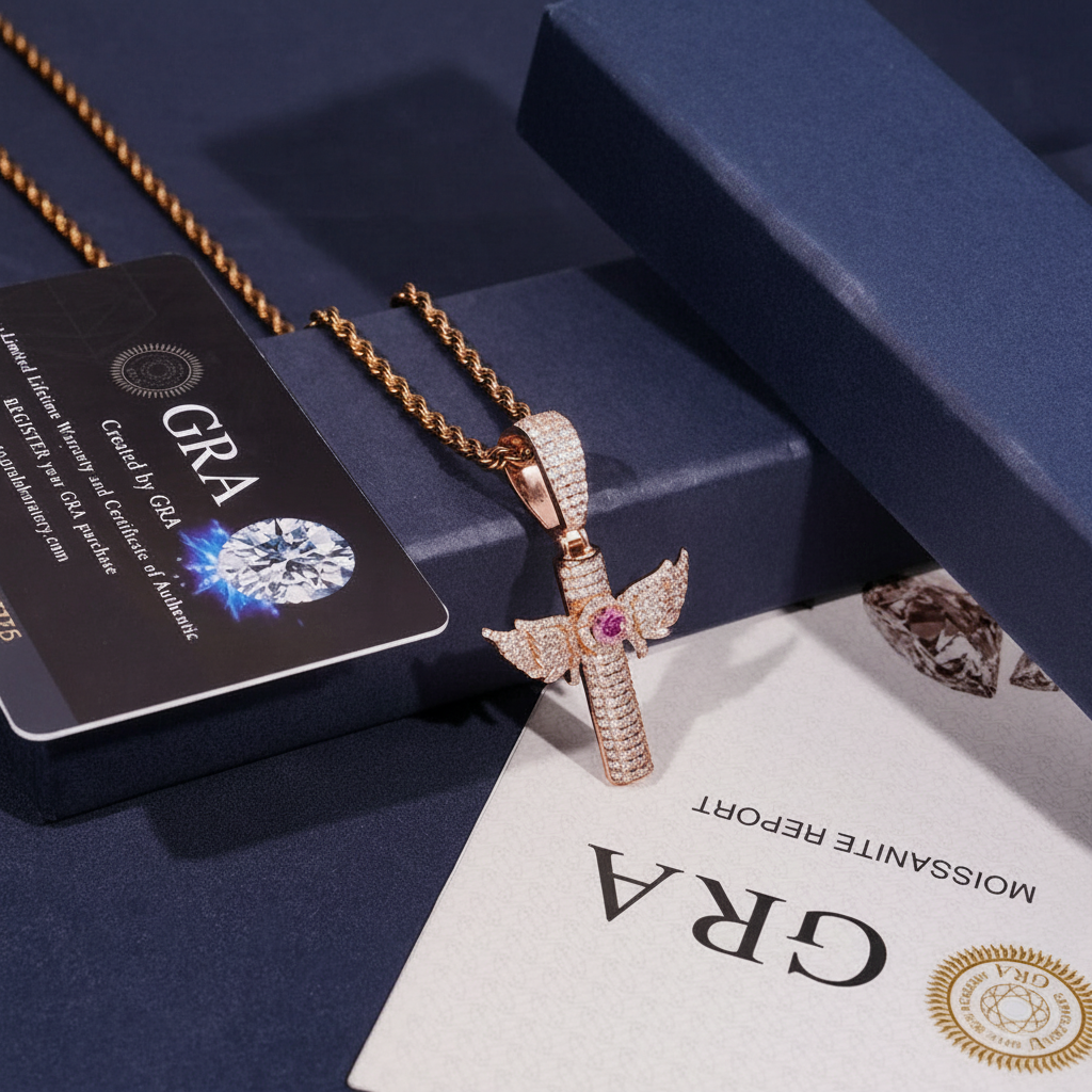 Corvanni Angel Wing Cross Pendant