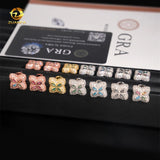 Ready to Ship 15mm Color Moissanite Flower Stud Earrings 925 Silver Hip Hop Earrings Iced Out Earrings Pass Diamond Test