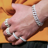 Stocks Fine Jewelry Moissanite Necklace 925 Sterling Silver VVS1 DEF Color Moissanite Miami Cuban Rings Hip Hop Jewelry