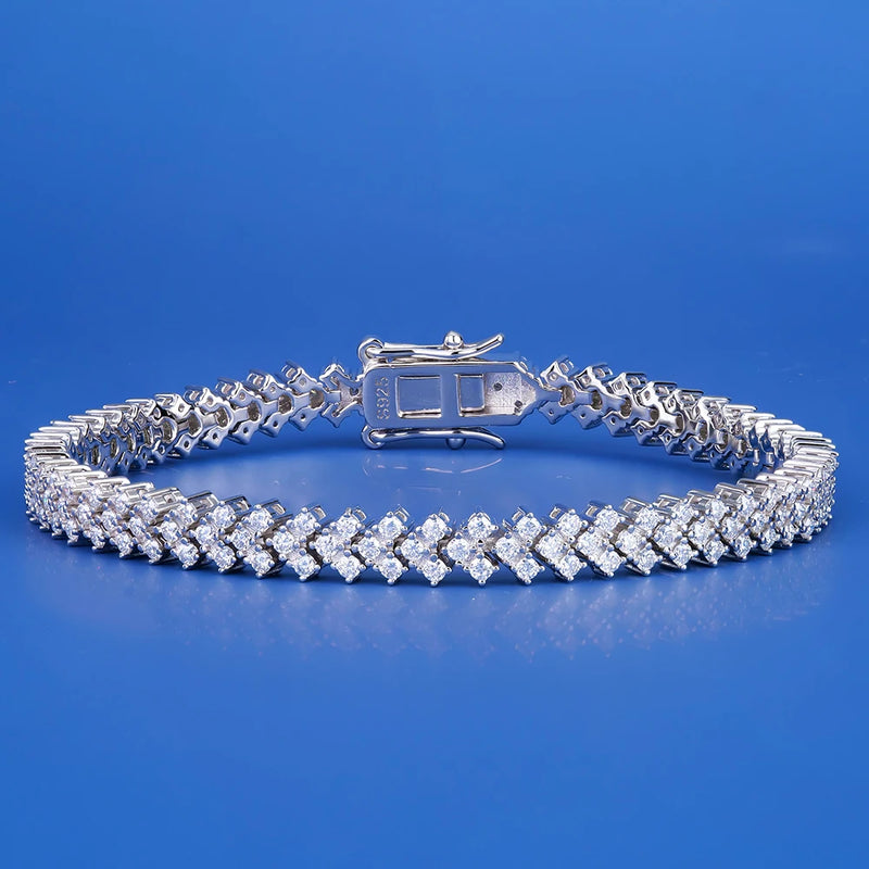 Corvanni Signature Square-Set Tennis Bracelet