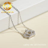 Fashion Jewelry Crown Moissanite Diamond Necklace Women Jewelry Sterling Silver 925 Iced Out Initial Necklace