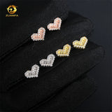 Fashion Jewelry Heart Shape Iced Out Rose Gold Hip Hop 925 Sterling Silver Moissanite Earrings