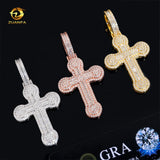 Iced Out Jewelry Fashion GRA Certificate Cross High-end Hip Hop Silver Moissanite Pendant