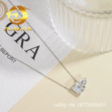 Two PC Moissanite Dimoand Pendant Necklace 925 Sterling Silver Mix Radiant and Heart Cut Necklace Iced Out Women Jewelry