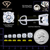 Factory Wholesale in Stock Diamond Moissanite Stud Earring Mossanite Hip Hop Fine Jewelry Real 925 Sterling Silver for Men Women