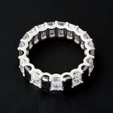 Fashion Emerald Eternity Ring  S925 SILVER Special Style Unisex Style   Moissanite Emerald Ring