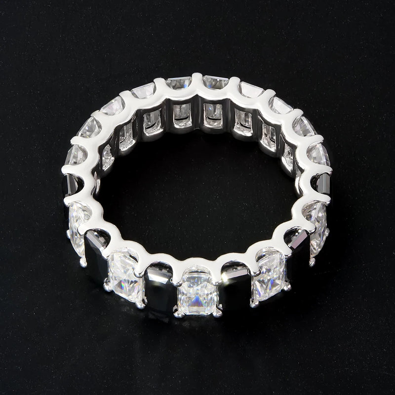 Fashion Emerald Eternity Ring  S925 SILVER Special Style Unisex Style   Moissanite Emerald Ring