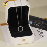 Fashion Women Jewelry Circle Moissanite Diamond Necklace Pendant Sterling Silver 925 Iced Out Charm Necklace