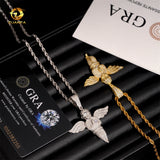 Ready Shipping Hip Hop Jewelry Angel Swing Pendant Silver 925 Iced Out Moissanite Pendant Pass Diamond Tester