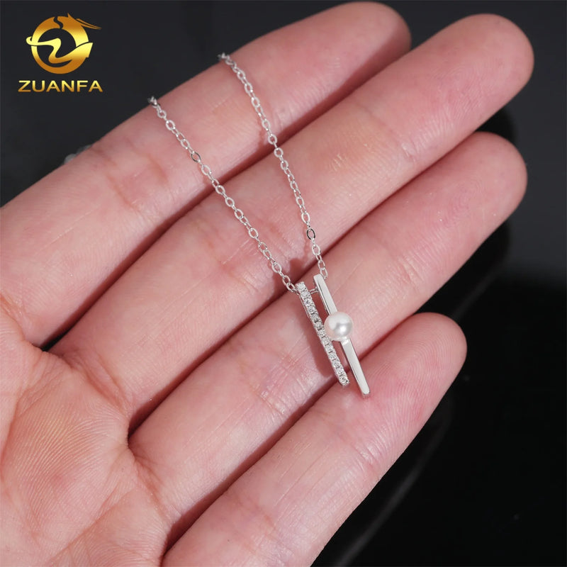 Fashion Jewelry 925 Sterling Silver Women Necklace Iced Out Moissanite Diamond Initial Necklace Pass Diamond Tester