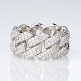 Stocks Fine Jewelry Moissanite Necklace 925 Sterling Silver VVS1 DEF Color Moissanite Miami Cuban Rings Hip Hop Jewelry